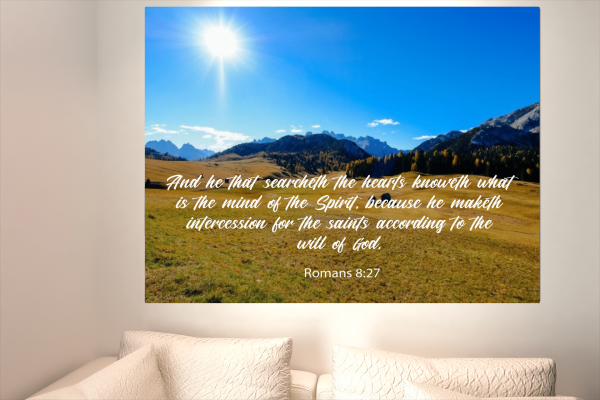 Scripture Canvas The Will of God Romans 8:27 Christian Bible Verse Meaningful Framed Prints, Canvas Paintings - Image 7