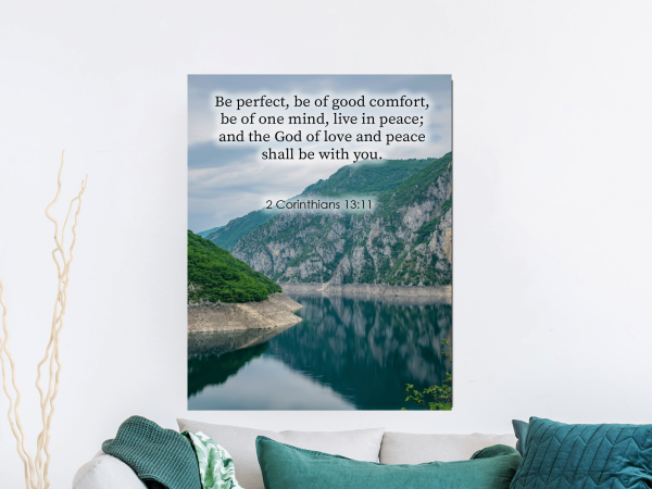 Bible Verse Canvas Be Perfect 2 Corinthians 13:11 Christian Scripture Ready to Hang Faith Print Framed Prints, Canvas Paintings - Image 4