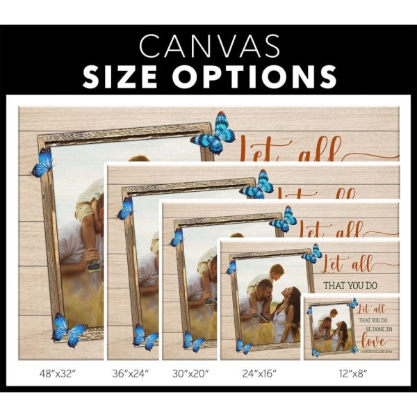 Personalized Canvas Gallery Painting Wrapped Canvas : Let All That You Do Be Done In Love Custom Canvas Print - Image 4