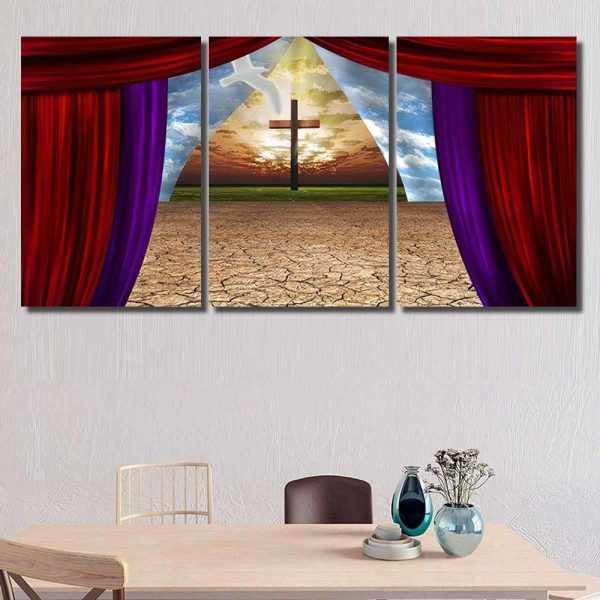 Beyond Curtains Desert Land Light Jesus Christian Premium Multi Canvas Prints, Multi Piece Panel Canvas Luxury Gallery Wall Fine Art Print - Image 6