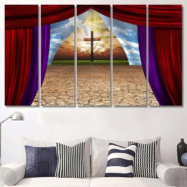 Beyond Curtains Desert Land Light Jesus Christian Premium Multi Canvas Prints, Multi Piece Panel Canvas Luxury Gallery Wall Fine Art Print - Image 8