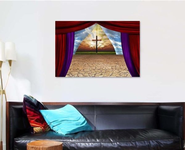 Beyond Curtains Desert Land Light Jesus Christian Premium Multi Canvas Prints, Multi Piece Panel Canvas Luxury Gallery Wall Fine Art Print - Image 4