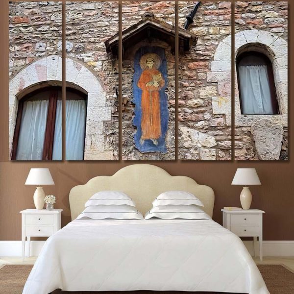 Jesus Painting On Wall Assisi Jesus Christian Premium Multi Canvas Prints, Multi Piece Panel Canvas Luxury Gallery Wall Fine Art Print - Image 8