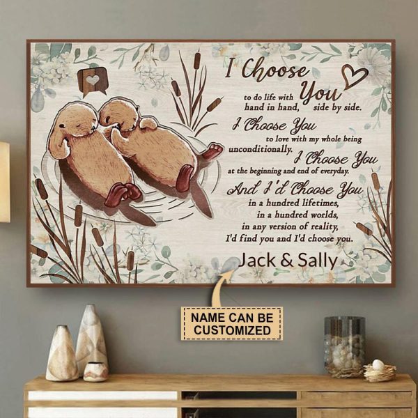 Personalized Canvas Art Painting, Canvas Gallery Hanging Otter I Choose You Framed Prints, Canvas Paintings