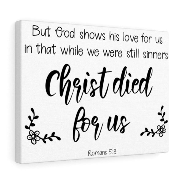 Scripture Canvas Christ Died For Us Romans 5:8 Christian Bible Verse Meaningful Framed Prints, Canvas Paintings - Image 3