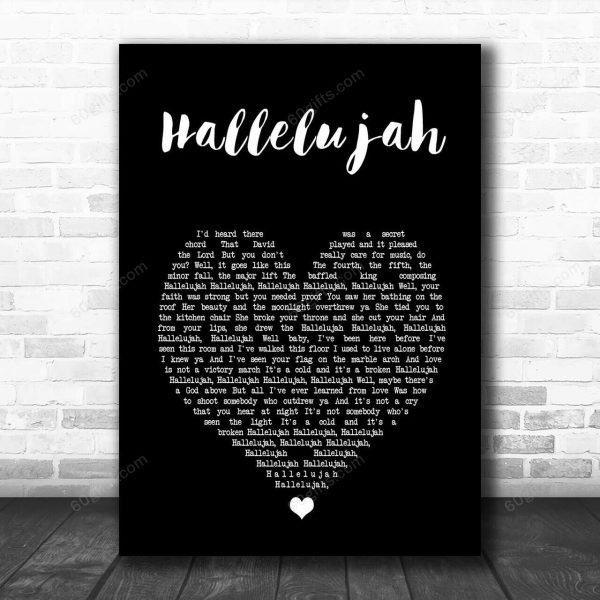 Pentatonix Hallelujah Black Heart Song Lyric Art Print - Canvas Print Wall Art Home Decor