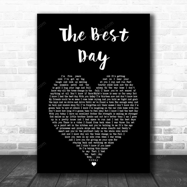 Taylor Swift The Best Day Black Heart Song Lyric Art Print - Canvas Print Wall Art Home Decor