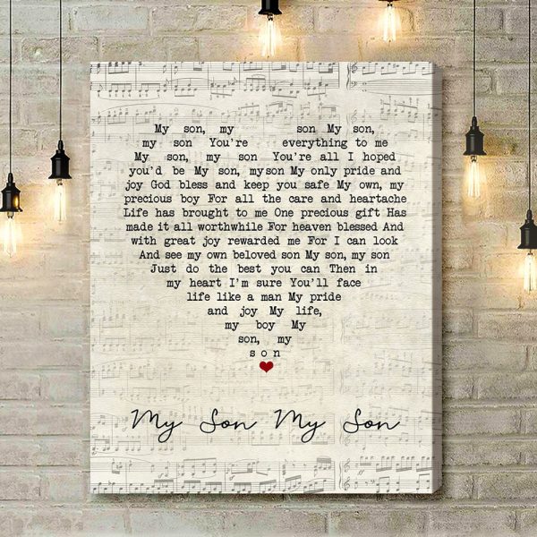 Vera Lynn My Son My Son Script Heart Song Lyric Art Print - Canvas Print Wall Art Home Decor