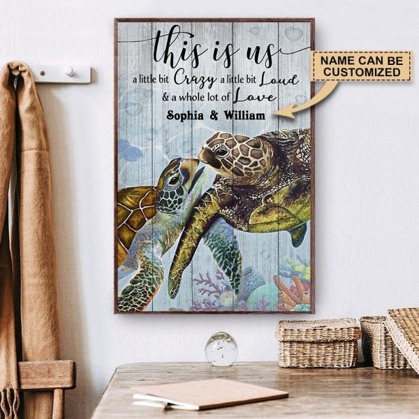 here Gifts Personalized Sea Turtle This Is Us Canvas Home Decor