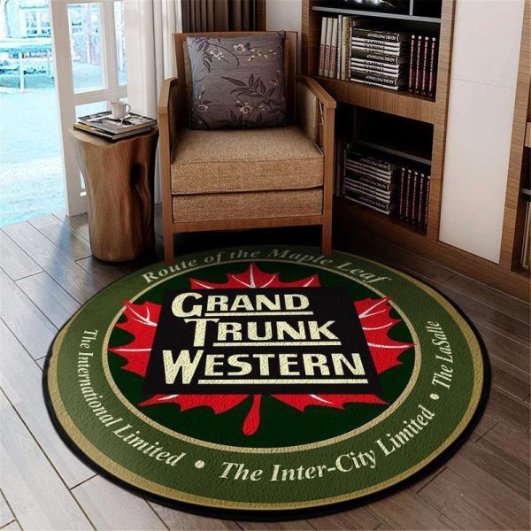 Grandtrunk Round Mat Grand Trunk Western Railroad Round Floor Mat Room Rugs Carpet Outdoor Rug Washable Rugs