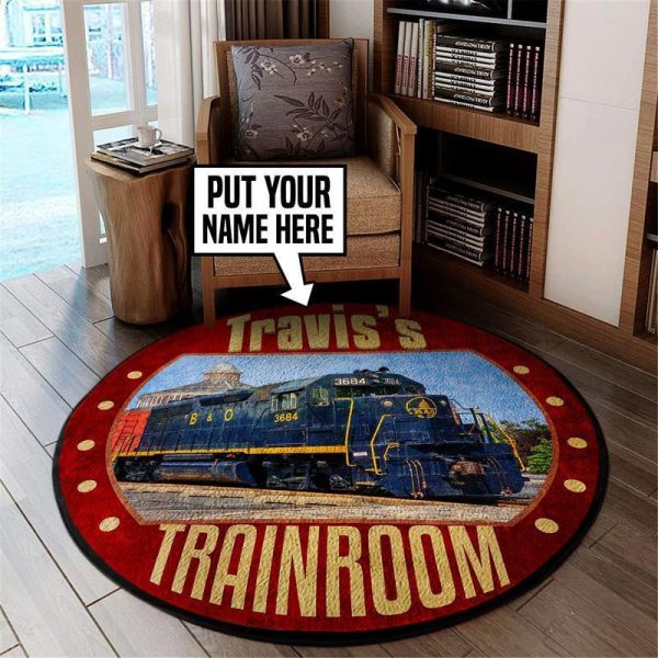 Personalized The Baltimore And Ohio Railroad Round Mat Round Floor Mat Room Rugs Carpet Outdoor Rug Washable Rugs