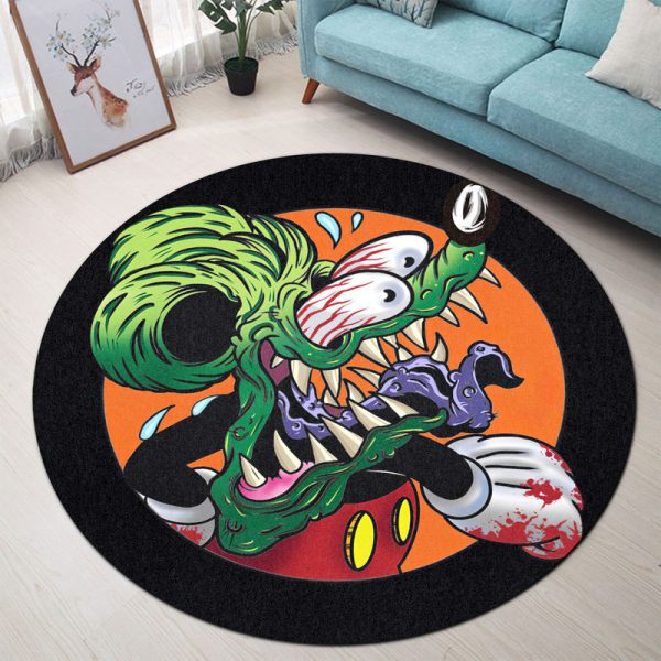 Hot Rod Mouse Round Mat Round Floor Mat Room Rugs Carpet Outdoor Rug Washable Rugs