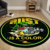 Rust Is A Color Rat Fink Round Mat Round Floor Mat Room Rugs Carpet Outdoor Rug Washable Rugs - Image 3