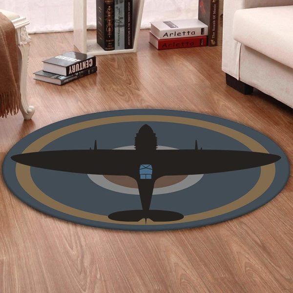 Supermarine Round Mat Supermarine Spitfire Round Floor Mat Room Rugs Carpet Outdoor Rug Washable Rugs - Image 2