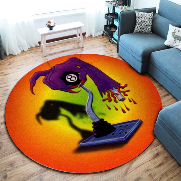 Zombie 8 Ball Shifter Hot Rod Round Mat Round Floor Mat Room Rugs Carpet Outdoor Rug Washable Rugs - Image 2