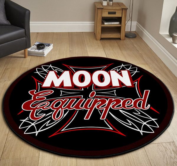 Moon Equipped Hot Rod Round Mat Round Floor Mat Room Rugs Carpet Outdoor Rug Washable Rugs - Image 3