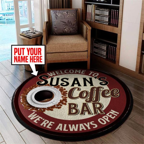 Personalized Coffee Bar Round Mat Round Floor Mat Room Rugs Carpet Outdoor Rug Washable Rugs - Image 3