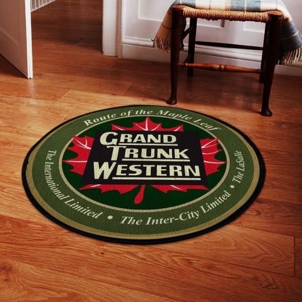 Grandtrunk Round Mat Grand Trunk Western Railroad Round Floor Mat Room Rugs Carpet Outdoor Rug Washable Rugs - Image 2