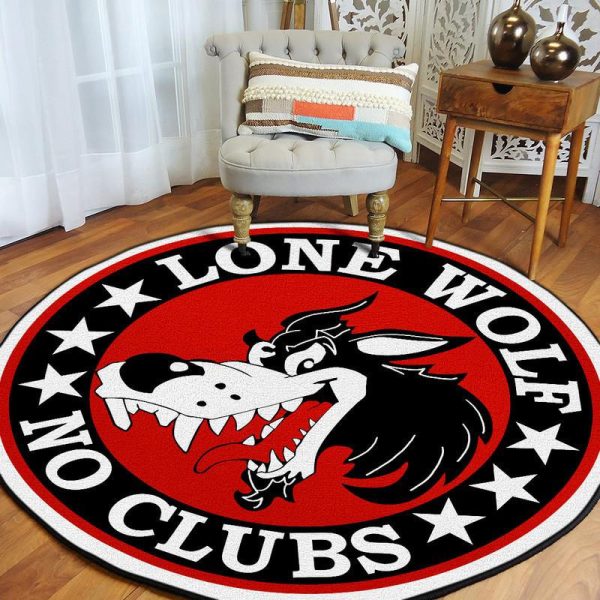 Lone Wolf No Clubs Hot Rod Round Mat Round Floor Mat Room Rugs Carpet Outdoor Rug Washable Rugs - Image 3