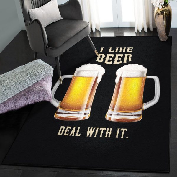 Love Kitchen Rugs I Love Beer Deal With It Rug Rectangle Rugs Washable Area Rug Non-Slip Carpet For Living Room Bedroom