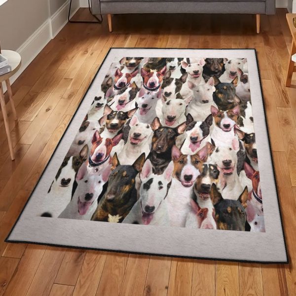 Bull Terrier Cute Dog You Will Have A Bunch Of Bull Terriers Rug Rectangle Rugs Washable Area Rug Non-Slip Carpet For Living Room Bedroom