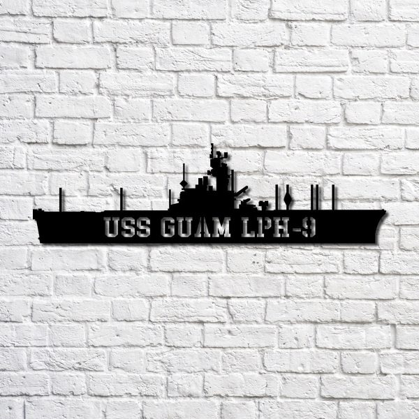 Uss Guam Lph9 Navy Ship Metal Art, Custom Us Navy Ship Cut Metal Sign, - Image 2