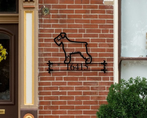 Personalized Metal Family Dog Sign, Metal House Number Dog Sign, Front - Image 2