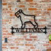 Personalized Metal Family Dog Sign, Metal House Number Dog Sign, Front