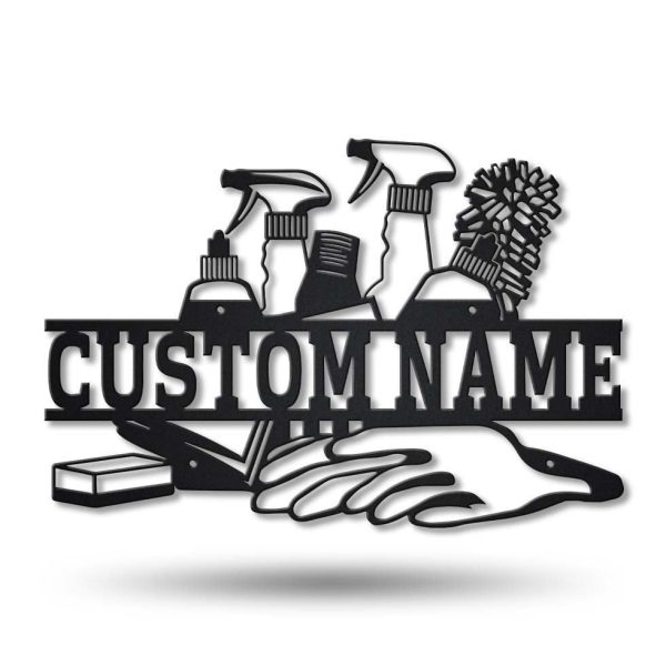 Personalized Cleaning Service Metal Sign Art, Custom Cleaning Service