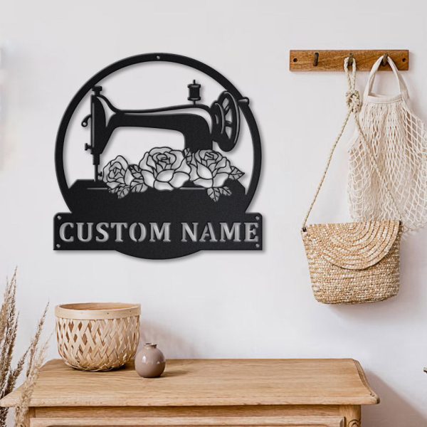 Floral Sewing Machine Personalized Monogram Personalized Metal House S - Image 3