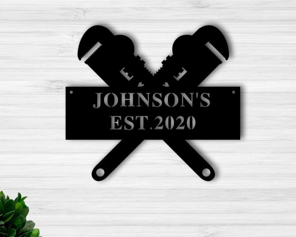 Custom Metal Plumber Sign, Plumber Est Date Sign, Personalized Plumber