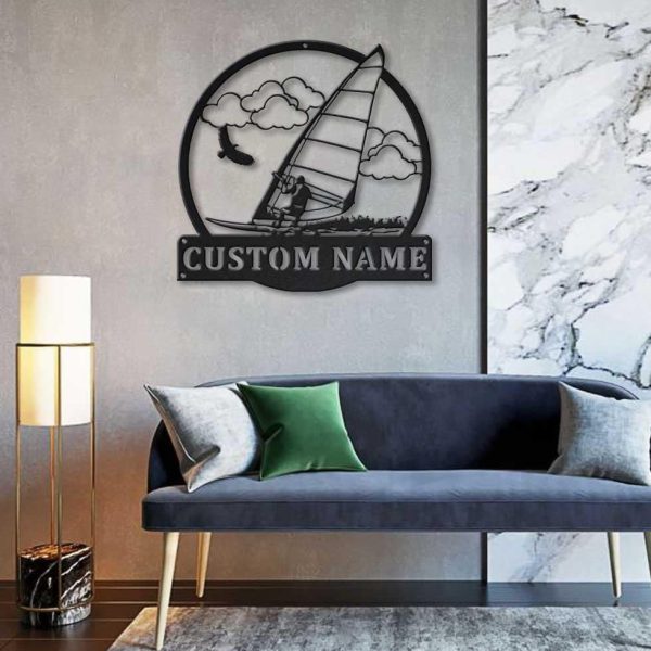 Personalized Land Windsurfing Monogram Metal Sign Art, Land Windsurfin - Image 2