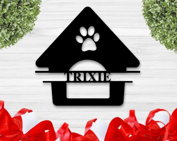 Custom Dog Name Sign Pet Metal Sign Dog House Sign Puppy House Gift Do