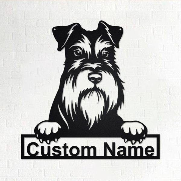 Personalized Custom Schnauzer Metal Sign for Dog Lover Custom Name Dec