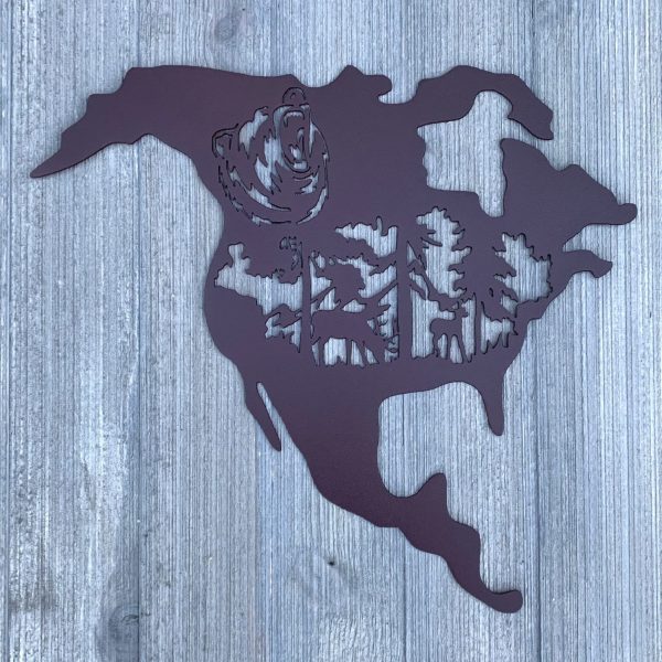 North America Nature Scene Metal Sign Cutout Cut Metal Sign Wall Metal