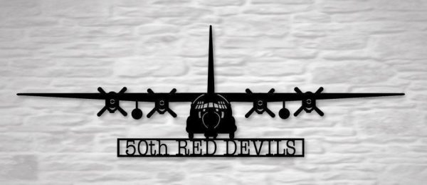 C130 50th Red Devils Aircraft Metal Sign Cut Metal Sign Wall Decor Dec