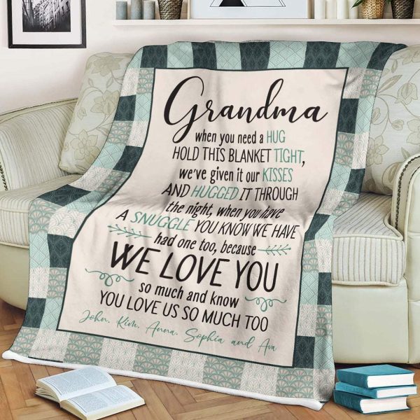 Grandma Blanket Gift Personalized Grandma Throw Blanket Birthday Mothe