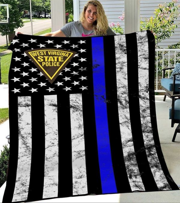 West Virginia State Police Thin Blue Line Fleece Blanket