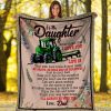 To My Daughter Tractor Farming Farmer Fleece Blanket