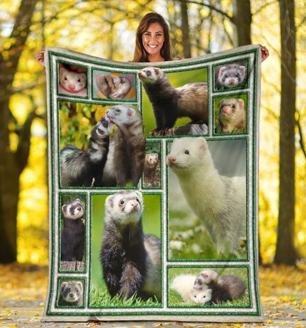 3d Funny Cute Ferrets Ferret Lover Gift Fleece Blanket