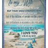 Sea Turtle To My Wife I Love You With All My Heart Fleece Blanket