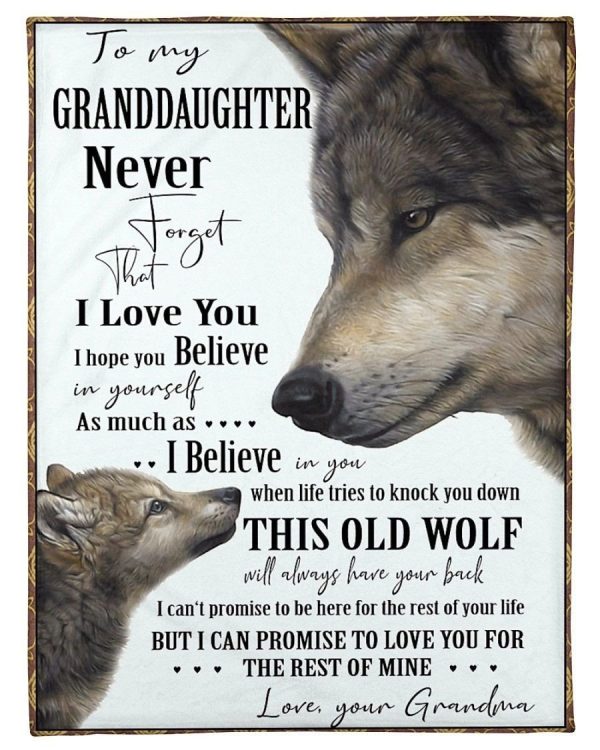 Grandma To Granddaughter I Believe In You Wolf Fleece Blanket Fleece B