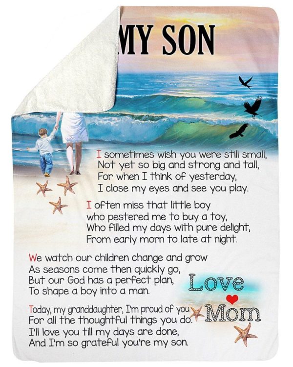 I?m So Grateful You?re My Son Mom To Son Sherpa Blanket