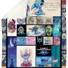 Cute Blue Stitch For Who Love Cartoon Fleece Blanket Sherpa Blanket