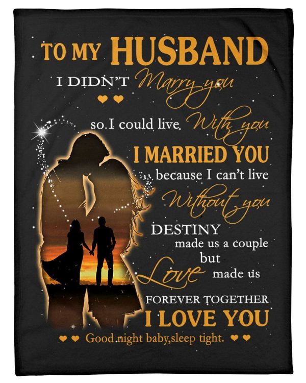 To My Husband You Are My Destiny I Love You Fleece Blanket