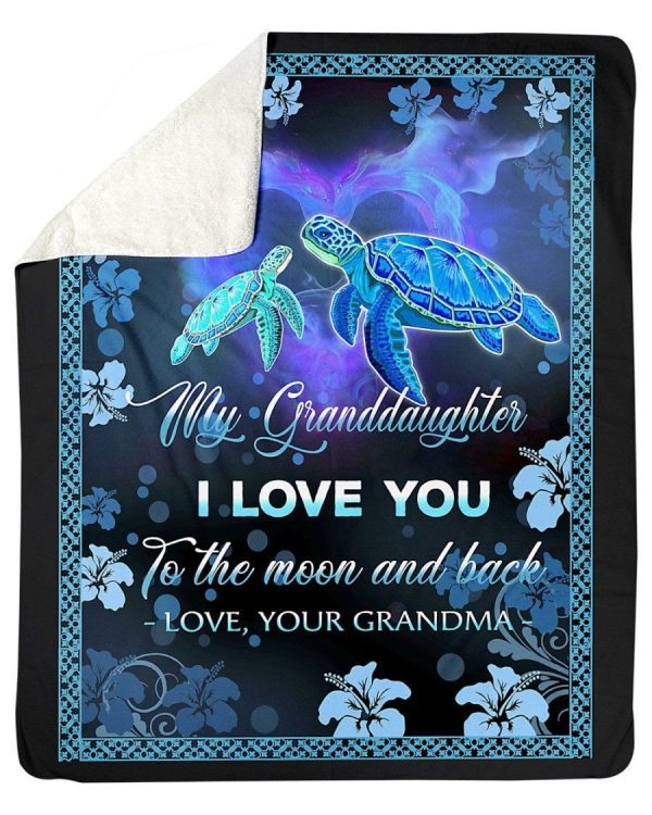 Grandma Loves Granddaughter To The Moon And Back Trending Fleece Blank