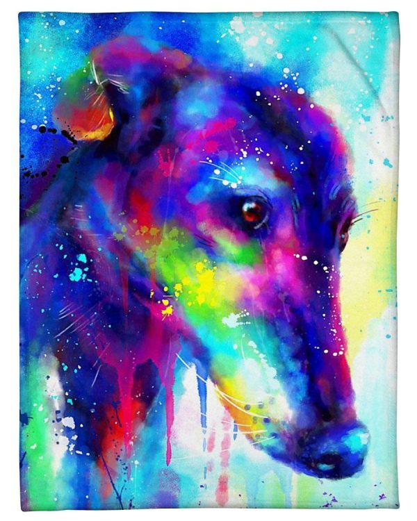 Cute Greyhound Water Color Gifts For Dog Lovers Fleece Blanket