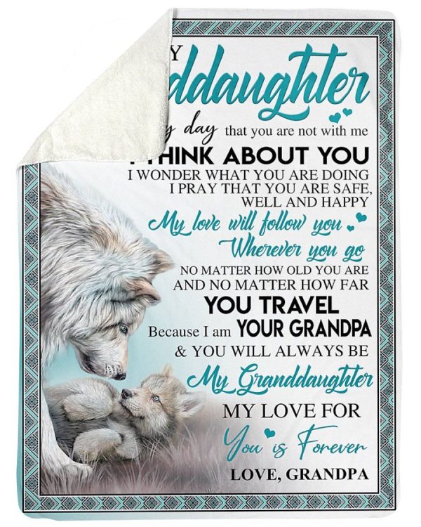 You Will Always Be My Granddaughter Lovely Message With Wolf Design Fl