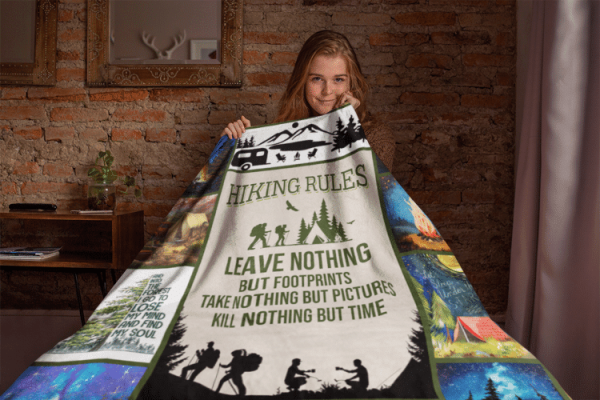 Hiking Rules Forest Mountain Camping Outdoor Fleece Blanket - Image 5