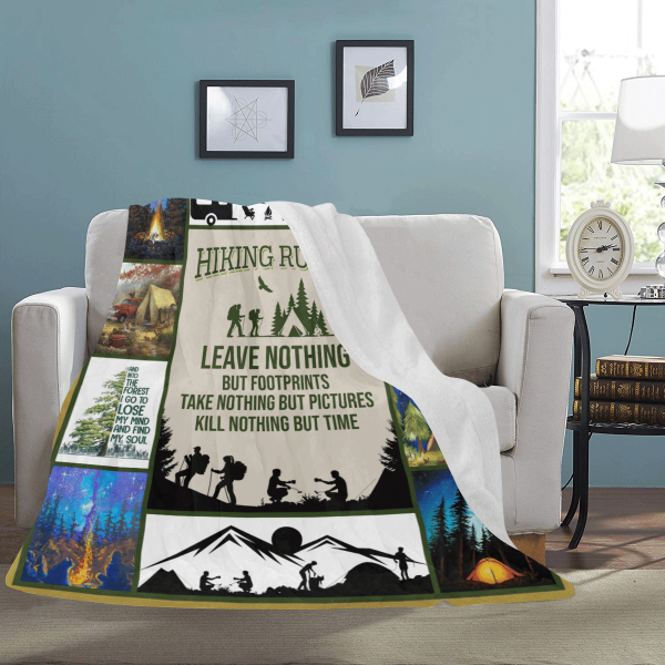 Hiking Rules Forest Mountain Camping Outdoor Fleece Blanket - Image 2